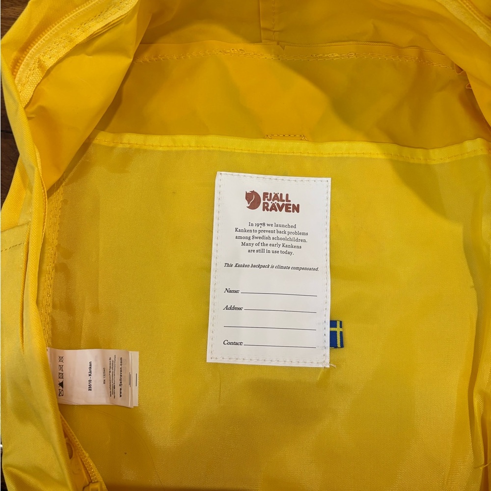 Fjallraven Kanken Yellow Backpack - Picture 3 of 7